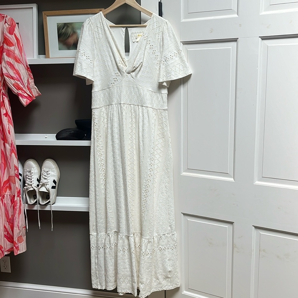 Maeve by Anthropologie maxi Ivory eyelet dress